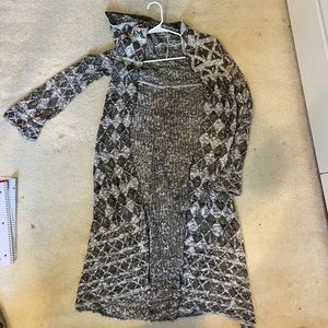 Free People Longline Hooded Cardigan